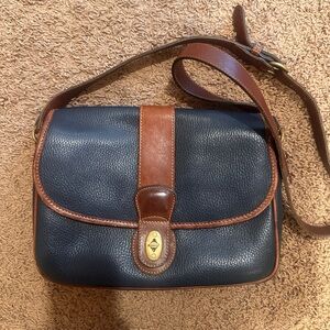Vintage navy and brown Glenwood leather Coach bag No 4225